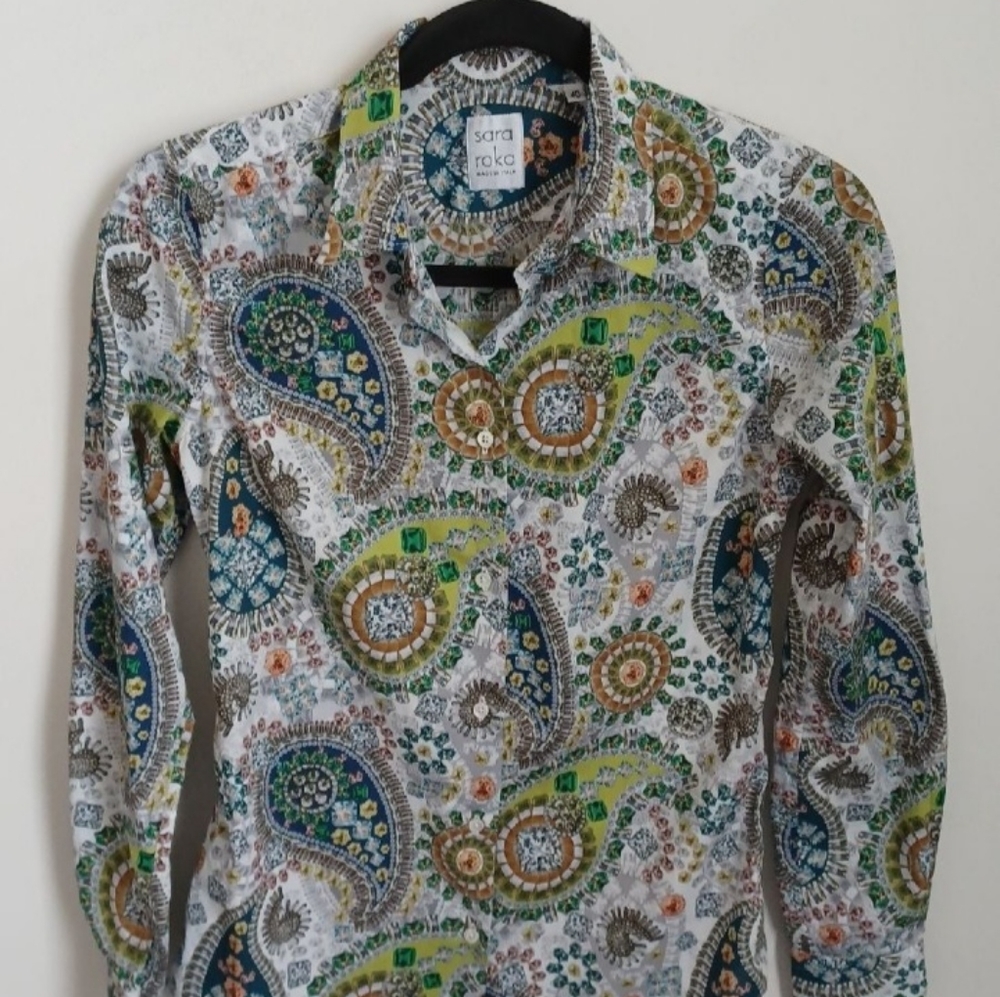 Sara Roka womens size 40 silk blouse